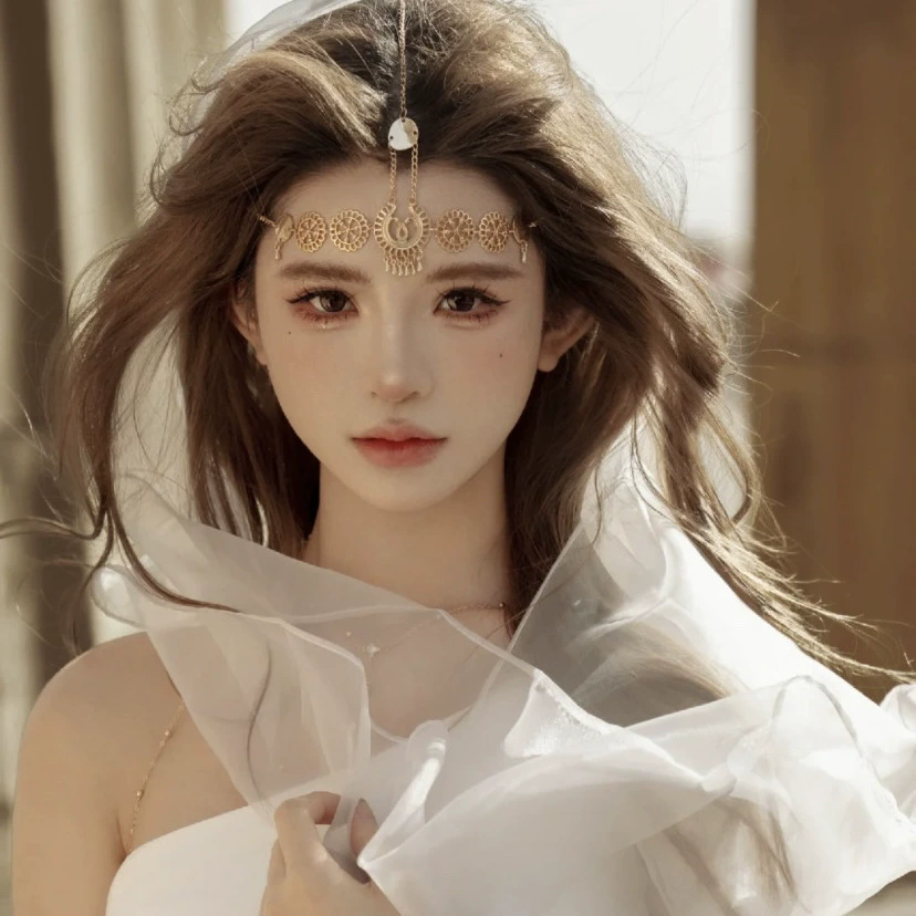 Ретро этнический стиль лоб цепи серьги аксессуары в Египте