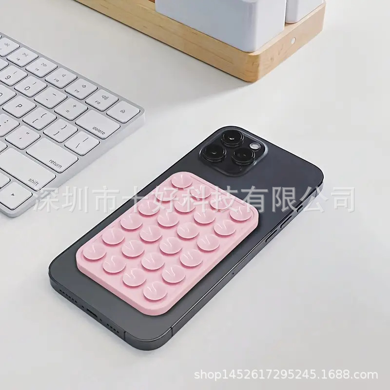 シリコン吸盤付きスマホケーススタンド、両面スマホアクセサリー、ハンズフリー強力グリップスタンド、自撮りや動画撮影に|undefined