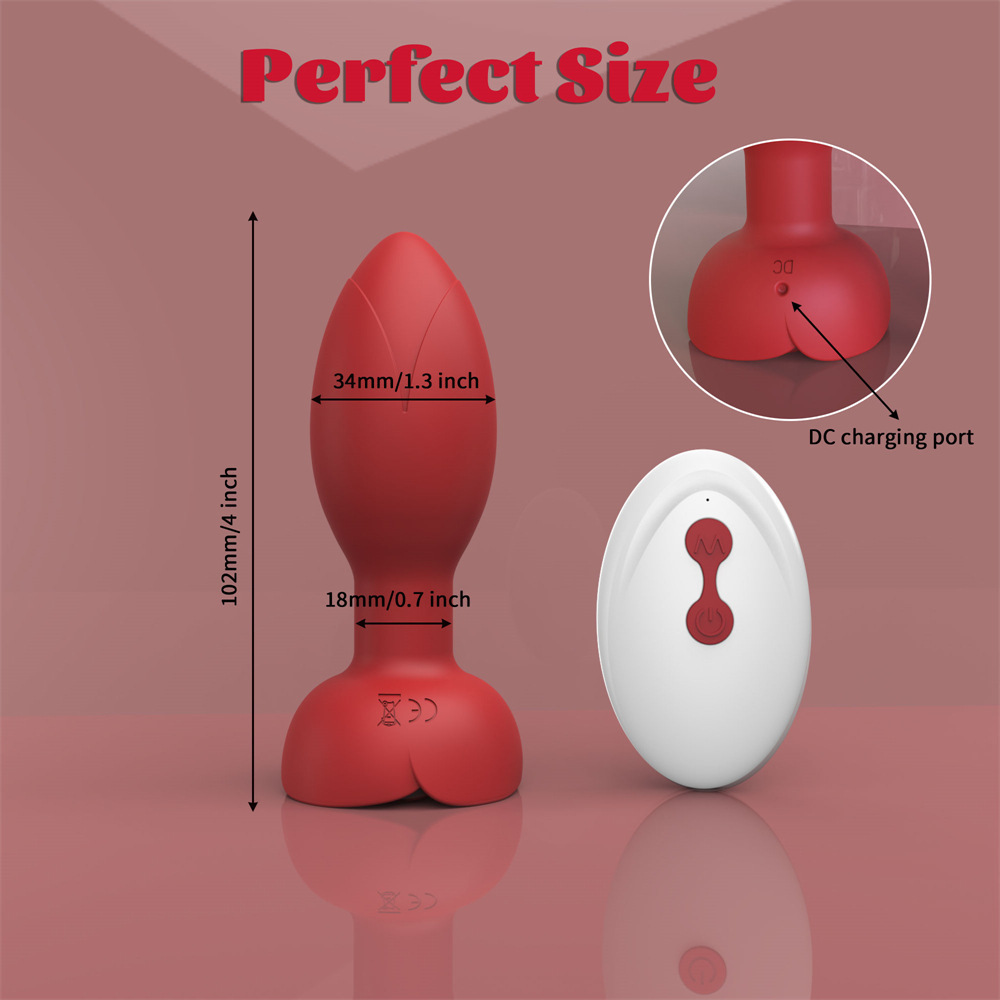 Rose Dolphin Vibrating Ring Necklace, Wearable Egg with Silicone Body and Quiet Motor — detail image 2