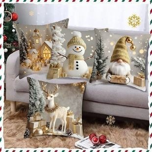 Navidad almohada cubierta de decoración para el hogar almohada de la sala de estar sofá cojín cubierta de dormitorio almohada de cabeza fábrica al por mayor