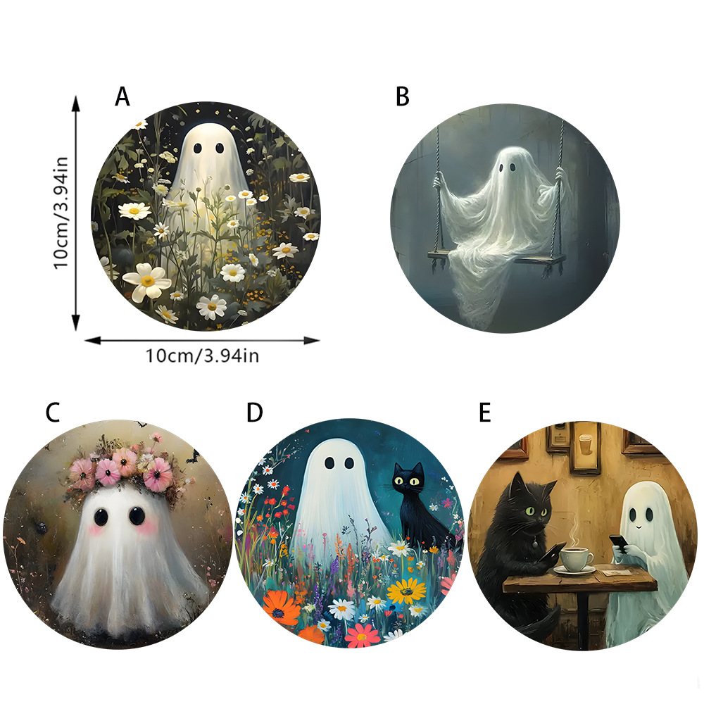 Posavasos de madera Halloween clásico festivo vintage restaurante vajilla con aislamiento térmico posavasos antideslizantes juego de vacaciones