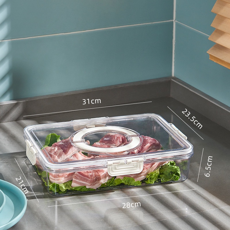 Caja organizadora mágica para almacenamiento, almacenamiento sellado para refrigerador, caja de plástico transparente de calidad alimentaria para el hogar, específica para cocina. image 8