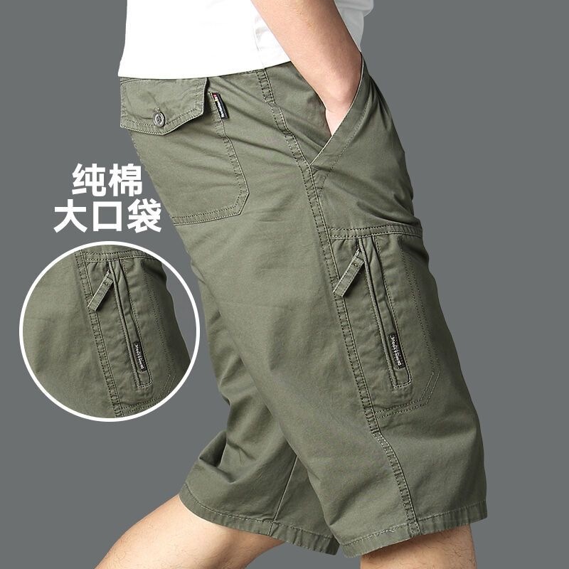 Middle-Aged Men's Loose-Fitting Large-Size Thin Shorts for Outdoor Wear, New Summer Style Pure Cotton Sports Pants for Middle-Aged and Elderly People