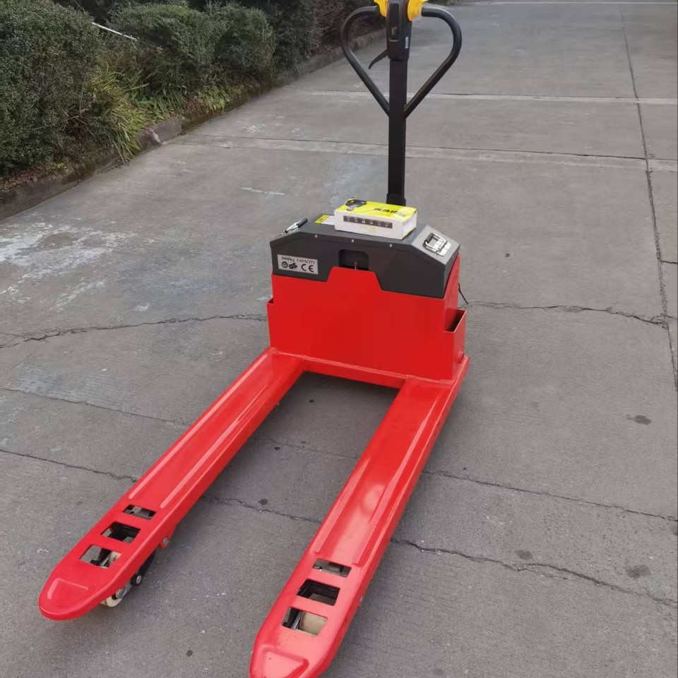 电动地牛叉车2吨3吨半自动搬运车工地仓库托盘尼龙轮越野搬运神器