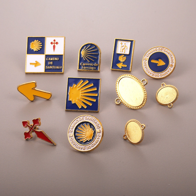 Colorful Enamel San Diego Pilgrimage Route Brooch Cross Metal Badge Accessories Badge Jewelry Wholesale Colorful Enamel San Diego Pilgrimage Route Brooch Cross Metal Badge Accessories Badge Jewelry Wholesale