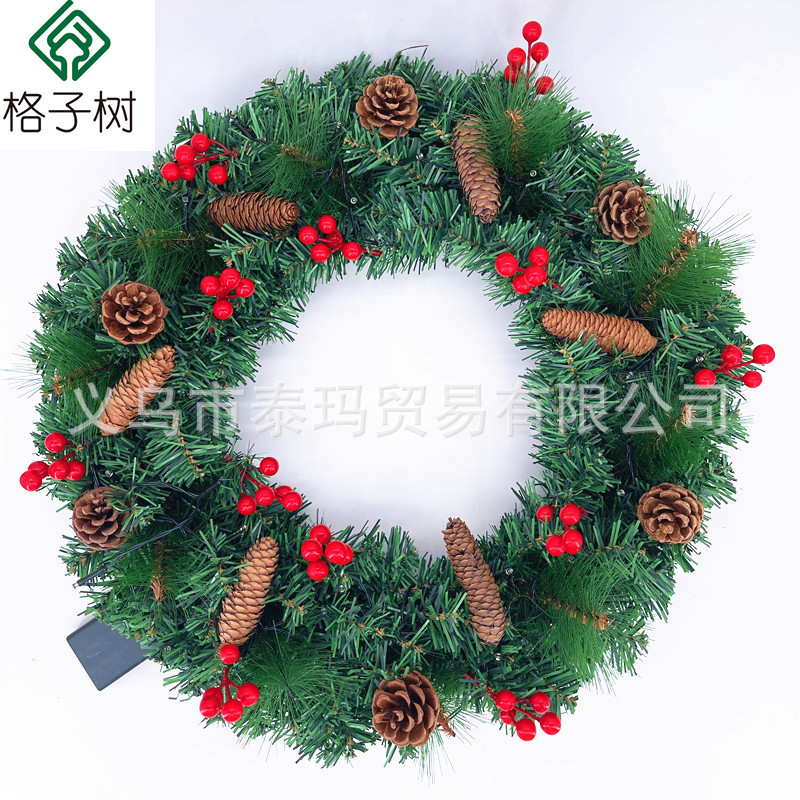 111クリスマス装飾品シミュレーション赤果松果混合クリスマス花輪門掛ショーウインドー道具クリスマス花輪|undefined