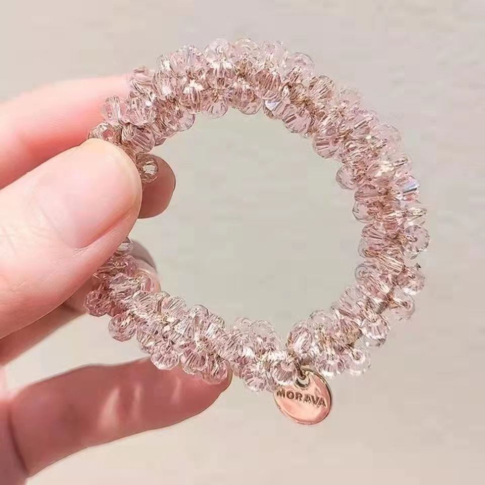 Pink rhinestone hair circle