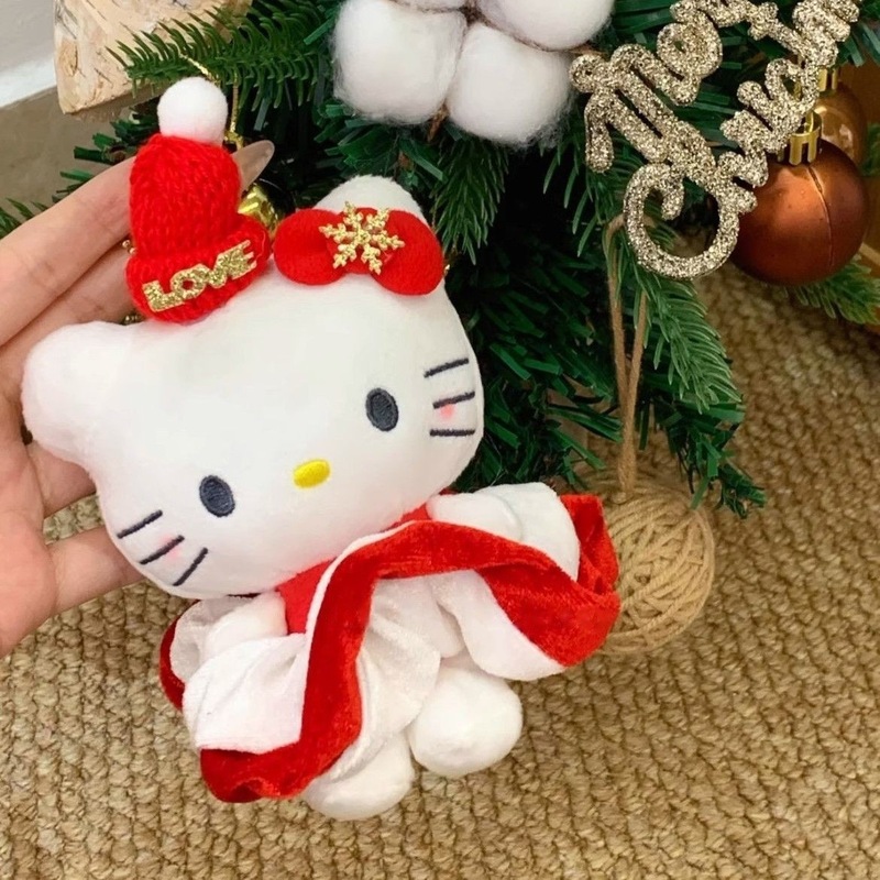 新品クリスマス限定ポンポンスカートキティちゃんストラップ可愛いぬいぐるみストラップ掛け飾り祭りプレゼントストラップキー|undefined