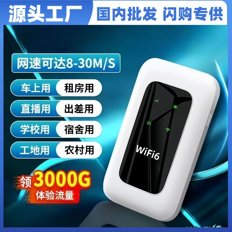 All-Network Compatible Portable Wifi 6 Mobile Wireless Wifi Router, No Sim Card Needed, for Outdoor Use, Dormitories, Rentals, and Construction Sites