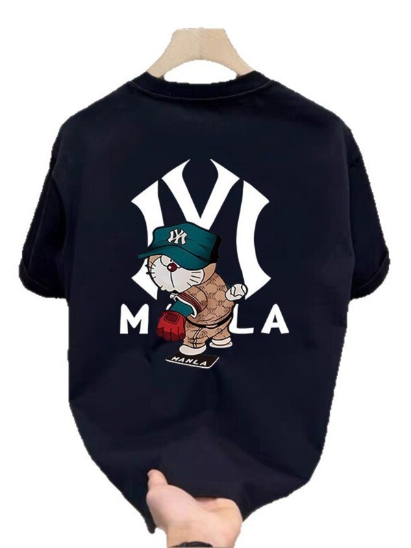 夏の純綿半袖 Tシャツメンズ 2025 アメリカのトレンディなブランドルーズカジュアル Tシャツトレンディなラウンドネックトップ|undefined