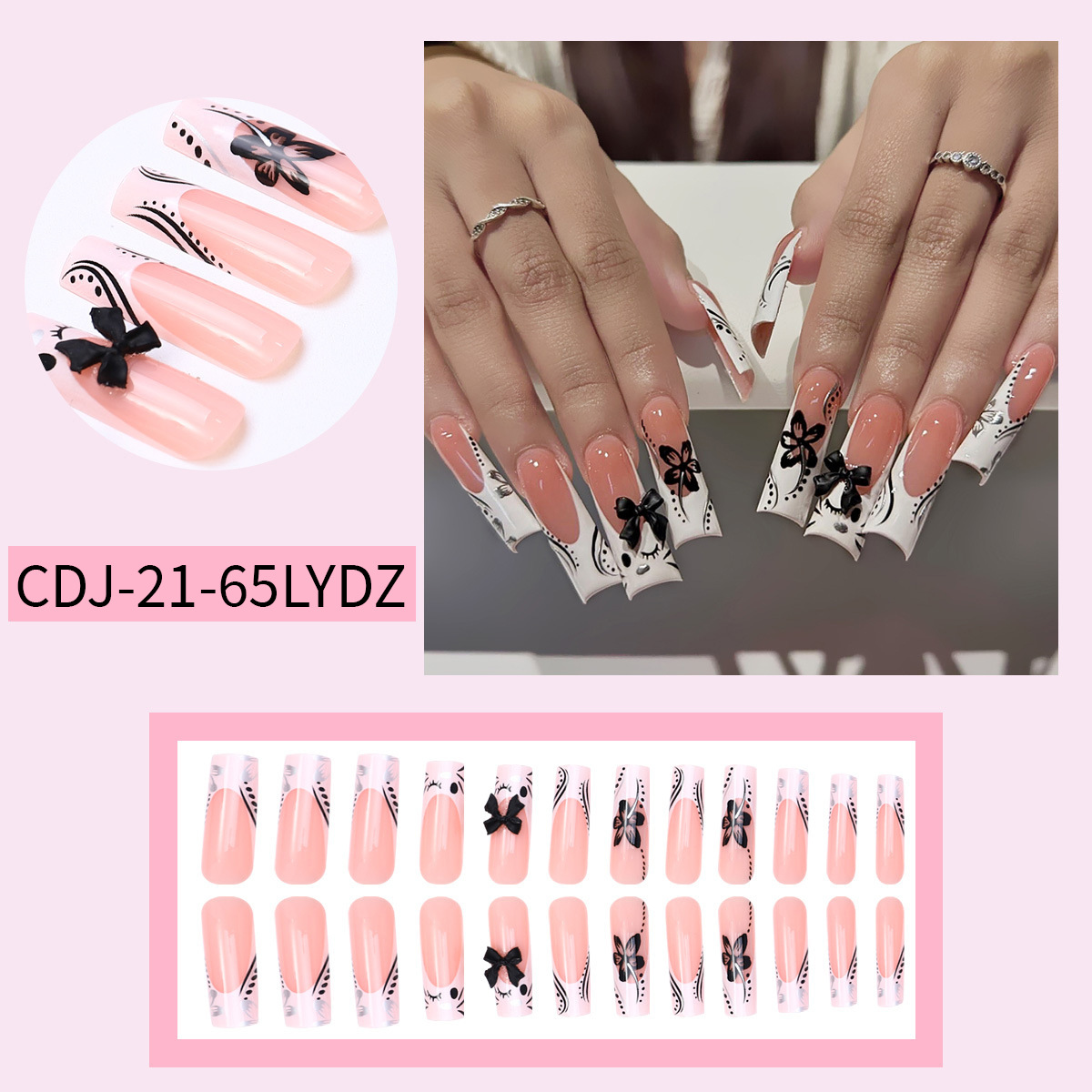 Uña de manicura para usar un pastel de uñas de comercio exterior transfronterizo estilo francés largo tubo de agua para usar uñas de uñas arco para usar uñas al por mayor