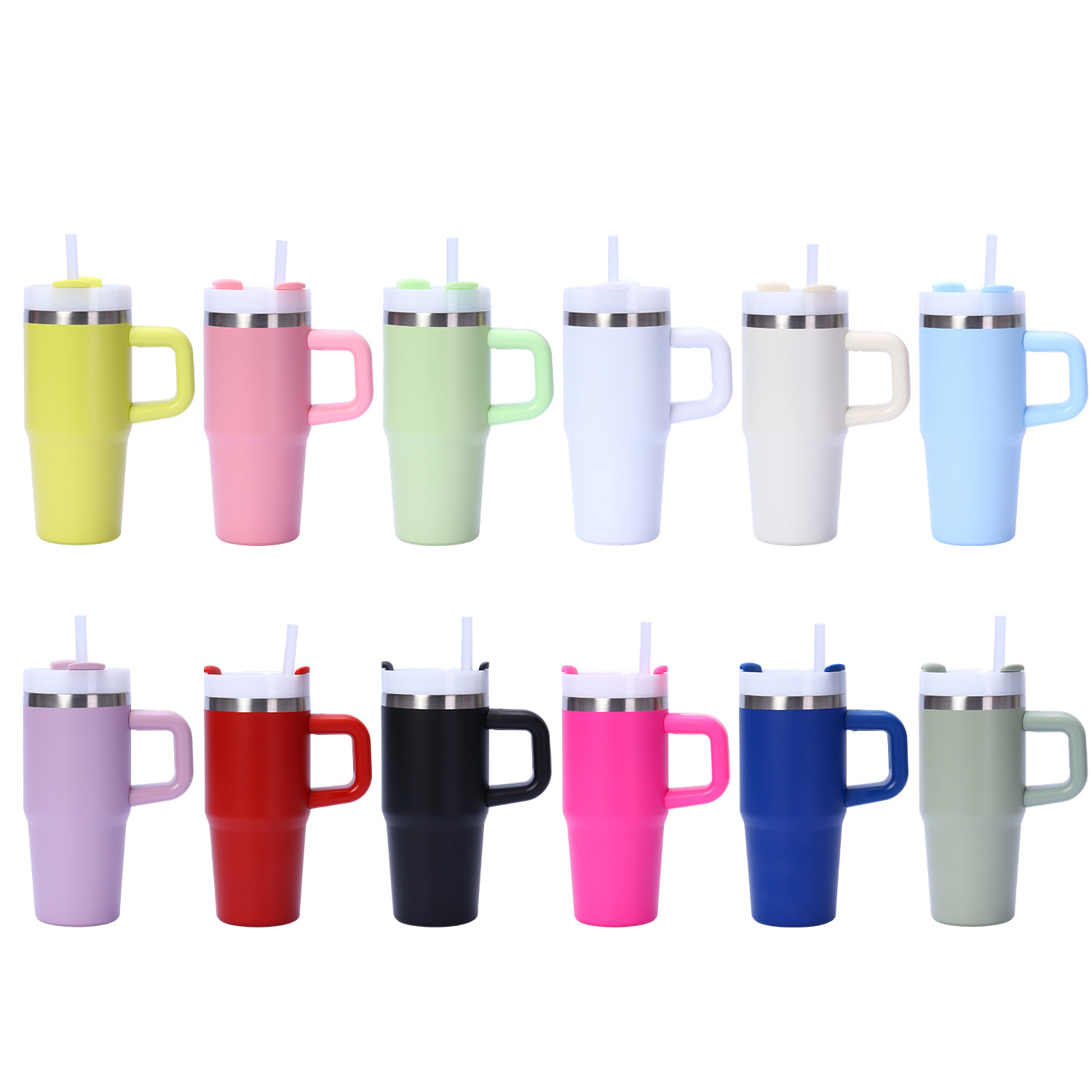 Amazon 14oz304 taza de acero inoxidable taza de aislamiento frío taza de hielo de oficina portable taza de paja