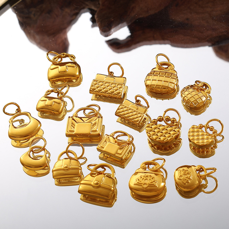 New Exquisite and Compact DIY Mini Bag Pendant Accessories Stainless Steel Plated 18K Gold Daily Versatile Pendant Accessories