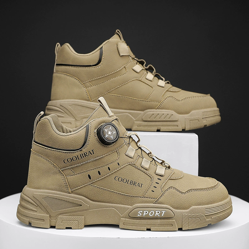 2023 Новые мужские высокие ботинки на высоком дне повседневные ботинки Martin вращающиеся пуговицы на открытом воздухе мужские ботинки