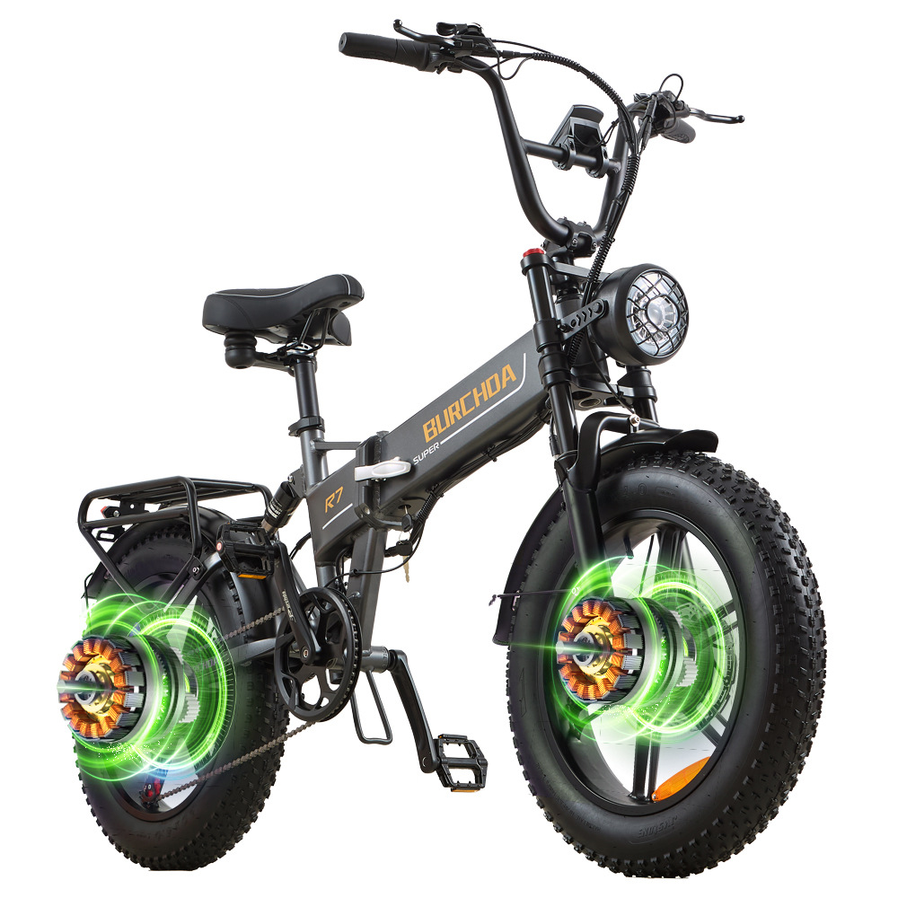 Dual-Drive Folding Bicycle Lithium Battery Variable Speed Power-Assisted Long Endurance 4.0 Snowmobile Adult Mountain Bike Factory