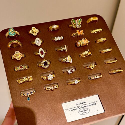 Bracelet for women with a wholesale Chinese-style brushed and diamond-set zirconia ring that does not fade, lightweight and versatile, open-style index finger ring, new fashion jewelry.