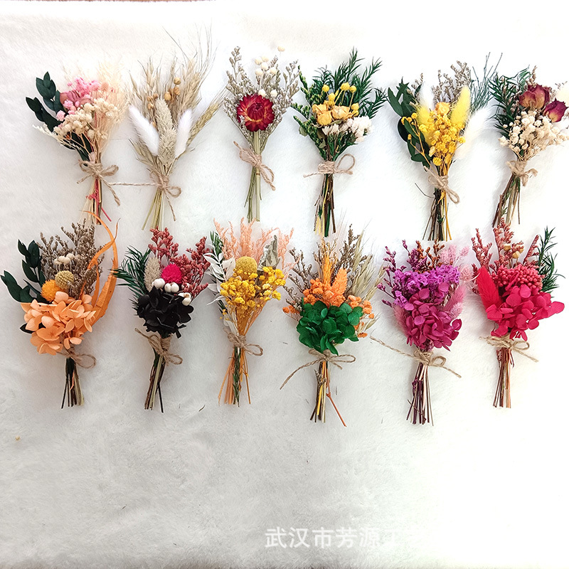 亚马逊跨界永生花干花迷你花束 伴手礼文创装饰 DIY手工材料支持