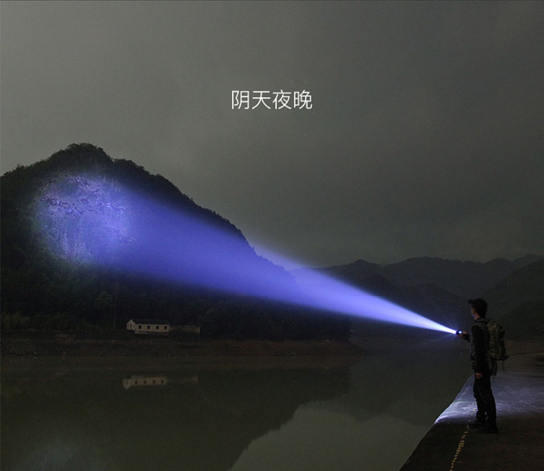 Strong Light Flashlight, Long-Range Outdoor Rechargeable High-Power Rechargeable Battery Light, Zoomable White Laser Wholesale Portable Rechargeable