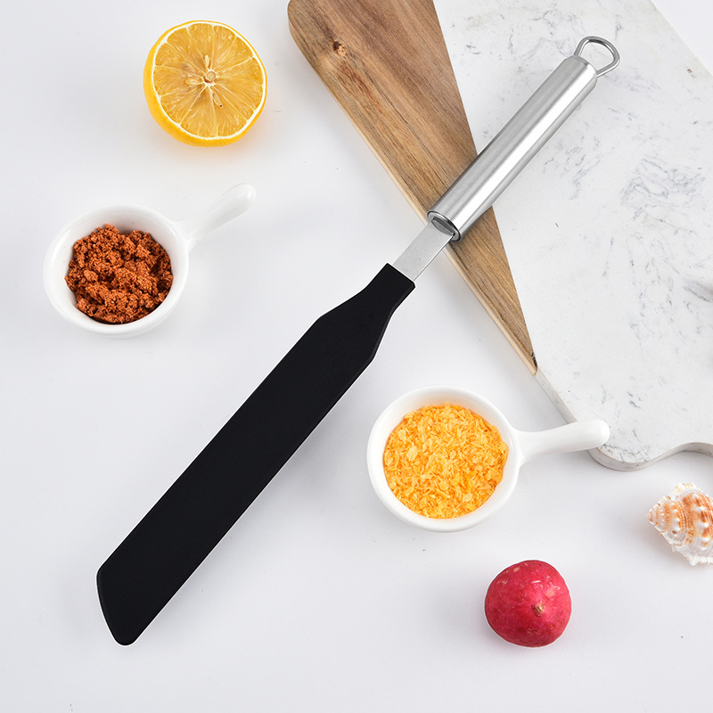 304 Acero inoxidable Pancake dispensador espátula de nylon Pancake fruta herramienta huevo pastel crema raspador