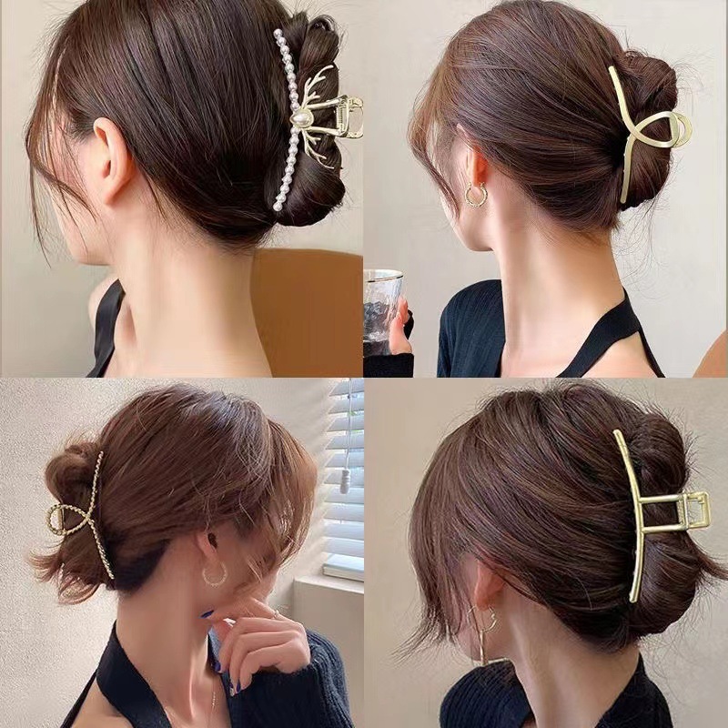 Metal hair clip for women, grabbing the back of the head, hair clip, hair accessory, Korean Instagram star elegant temperament shark clip, hair clip
