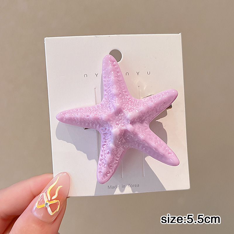2 # 불가사리 머리핀 [보라색] 약 5.5cm