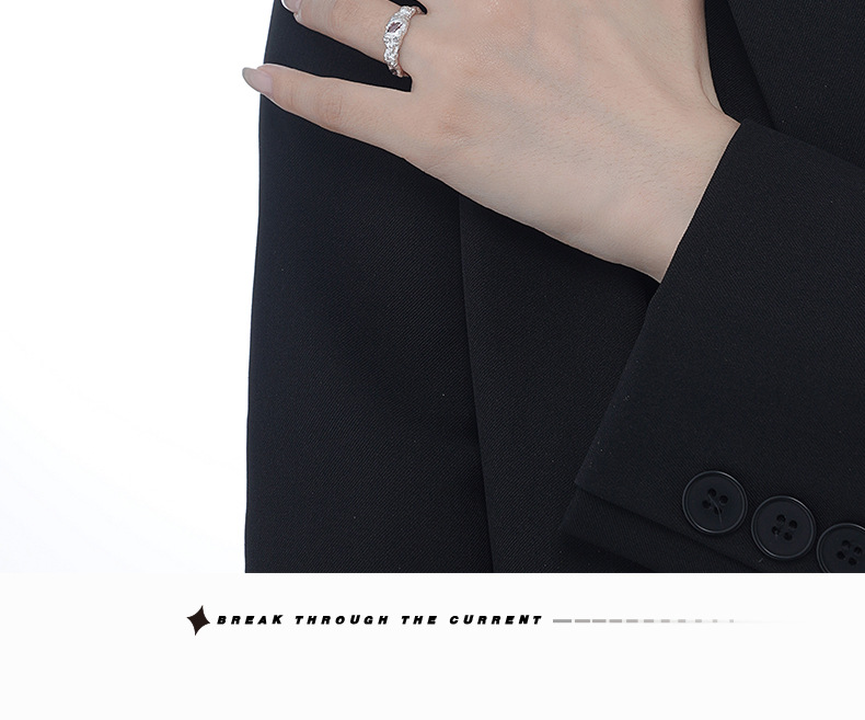 Fashion Geometric Sterling Silver Plating Horse Eye Stone Open Ring 1 Piece