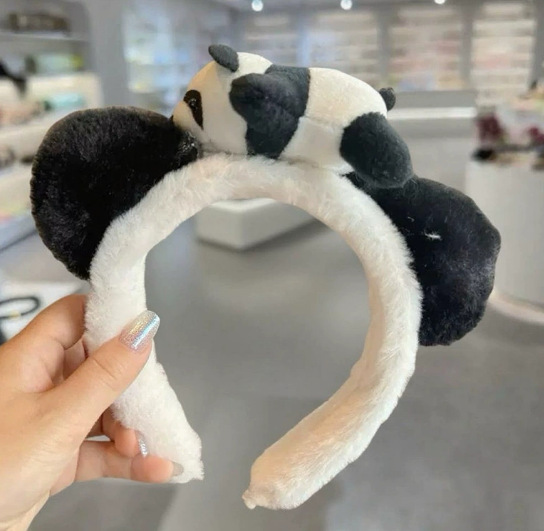 新款黑白熊猫发箍小熊猫头饰头箍可爱发夹儿童成人洗脸发饰批发|undefined