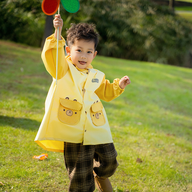 Portable Hooded Windproof and Rainproof All-In-One Thickened School Bag Waterproof and Windproof Children's Raincoat Portable Hooded Windproof and Rainproof All-In-One Thickened School Bag Waterproof and Windproof Children's Raincoat