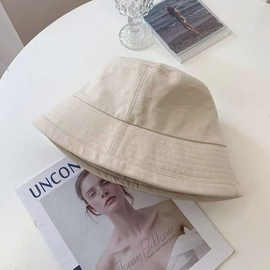 1到30岁儿童黑色渔夫帽防晒帽春秋男女童休闲水桶宝宝平顶盆帽