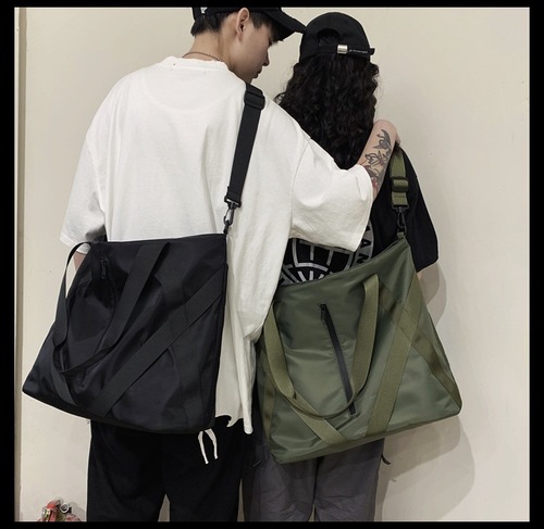 Hong Kong fashion cool motorcycle unisex webbing portable large bag  Japanese and Korean ins casual shoulder bag wholesale