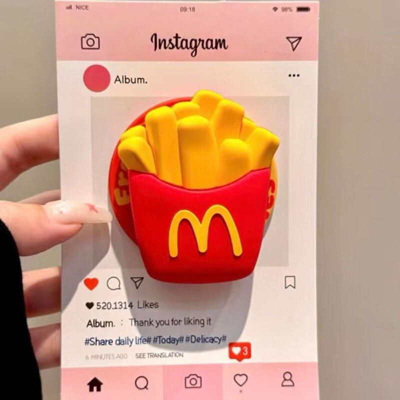 Creative Mcdonald's Fries Design Magsafe Magnetic Phone Holder, Retractable and Foldable, Strong Magnetic Attraction, Trendy for Women Creative Mcdonald's Fries Design Magsafe Magnetic Phone Holder, Retractable and Foldable, Strong Magnetic Attraction, Trendy for Women