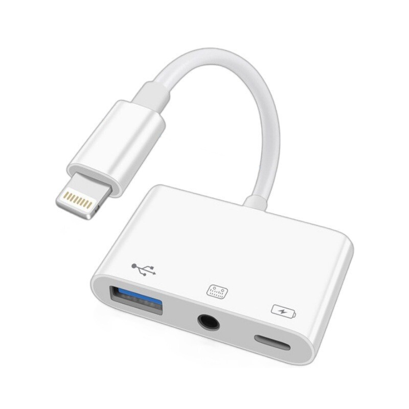 Suitable for Apple Iphoneipad to USB Interface 3.5mm Audio Charging Three-In-One Converter Extender Suitable for Apple Iphoneipad to USB Interface 3.5mm Audio Charging Three-In-One Converter Extender