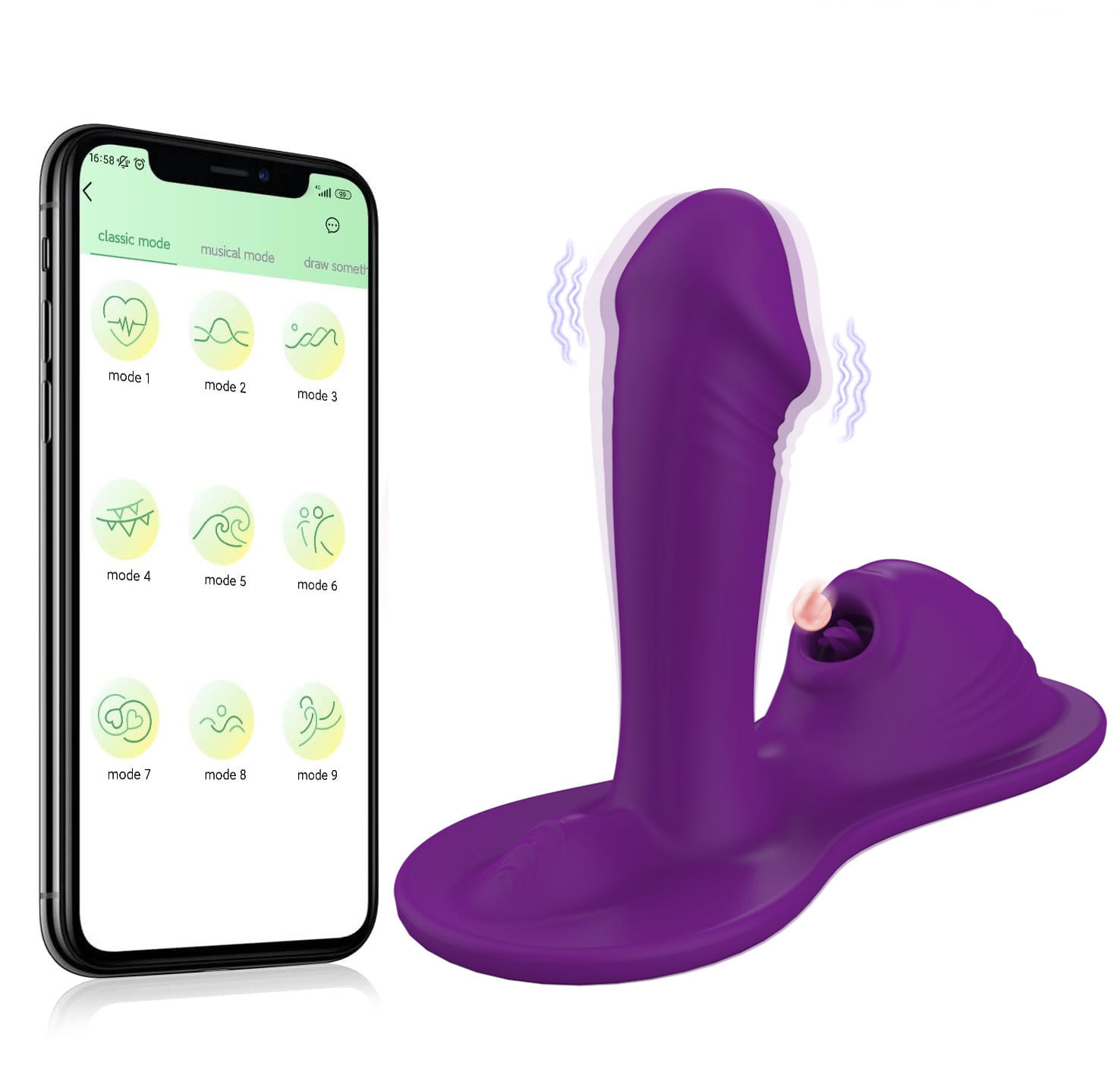 App Remote Control Vibrating Anal Plug with Suction and Tongue-Like Motion — detail image 2