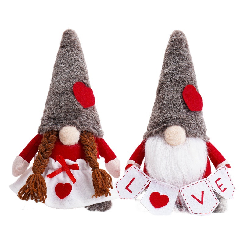 Nueva decoración de la ventana de la muñeca sin rostro del día de San Valentín transfronterizo