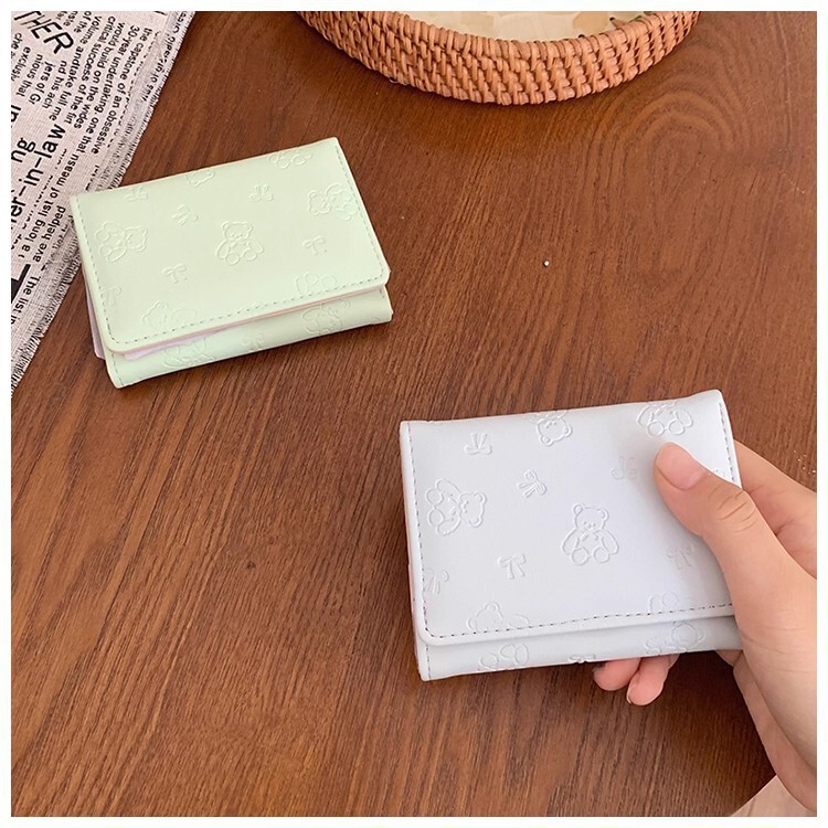 Original Design Embossed Bear Wallet for Women, Short Style, Korean Version, Cute, Anti-Degaussing, Multi-Card Slots, Foldable Card Holder, Coin Purse Original Design Embossed Bear Wallet for Women, Short Style, Korean Version, Cute, Anti-Degaussing, Multi-Card Slots, Foldable Card Holder, Coin Purse