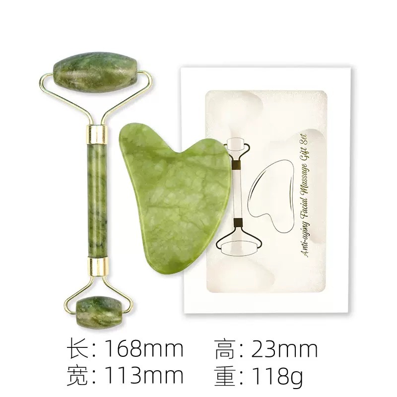 Rodillo facial de cristal en forma de corazón para masaje y lifting