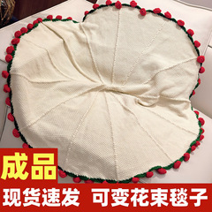 ロマンチックなバラの花束ブランケット完成品オフィス昼寝フラワーブランケット手織りブランケット中国のバレンタインデーギフト