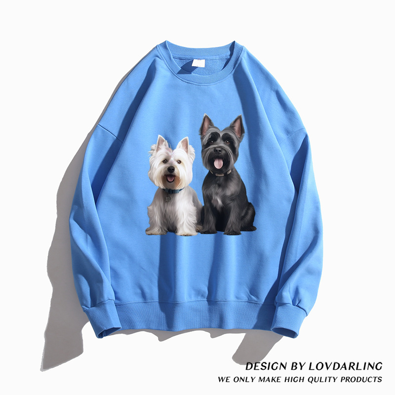 Maglione Felpa Originale Sottopelo Autunno E Inverno Tutto Cotone Designer Cucciolo Girocollo Maniche Lunghe_voghion.com