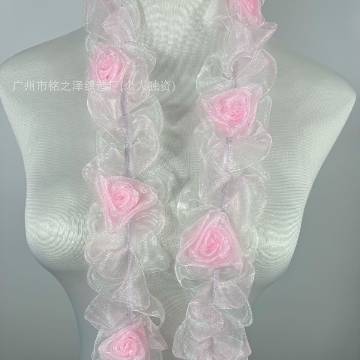 2025春夏新款渐变欧根纱立体花朵花边 服装配件辅料蛋糕婚庆摆件