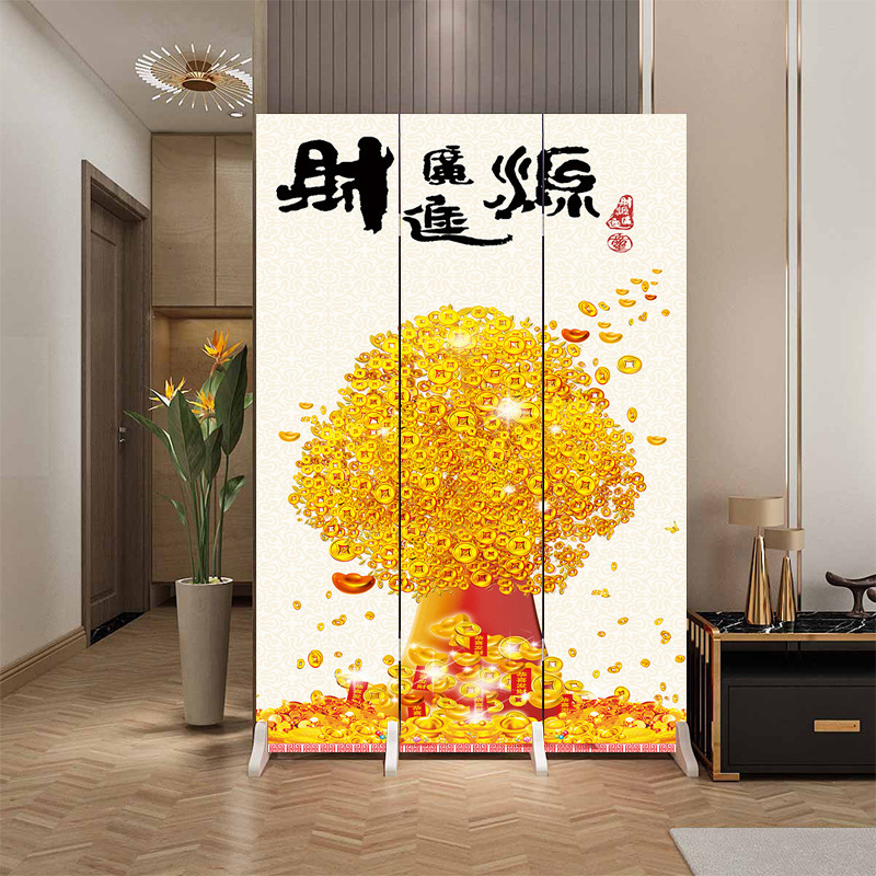 Fábrica directa de entrada doméstica china en la puerta frente a la partición de la sala de estar de la oficina del dormitorio cubierta plegable móvil