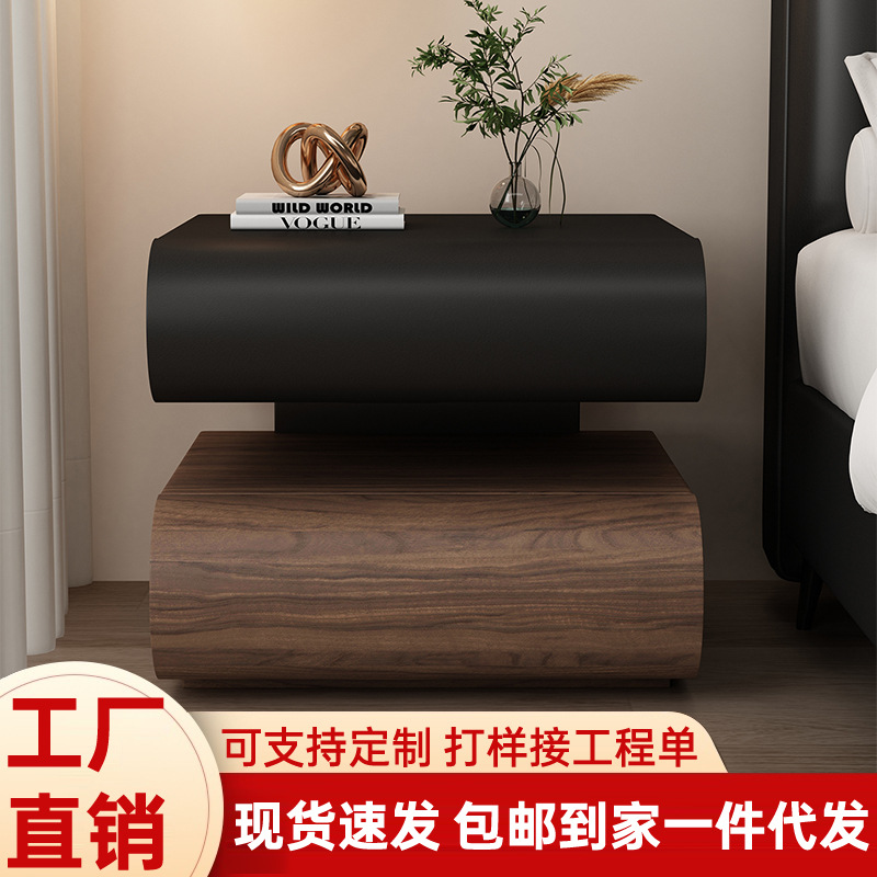 Medieval Style Creative Designer Solid Wood Bedside Table Bedroom Home Small Light Luxury High-End Suspended Bedside Table