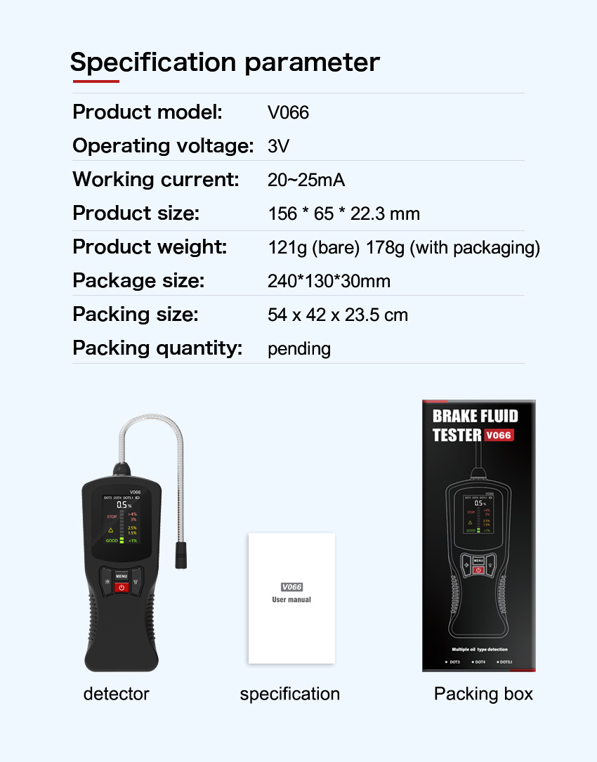 Car Brake Fluid Diagnostic Moisture Content Test Digital Display Brake Fluid Dot3/Dot4/5.1