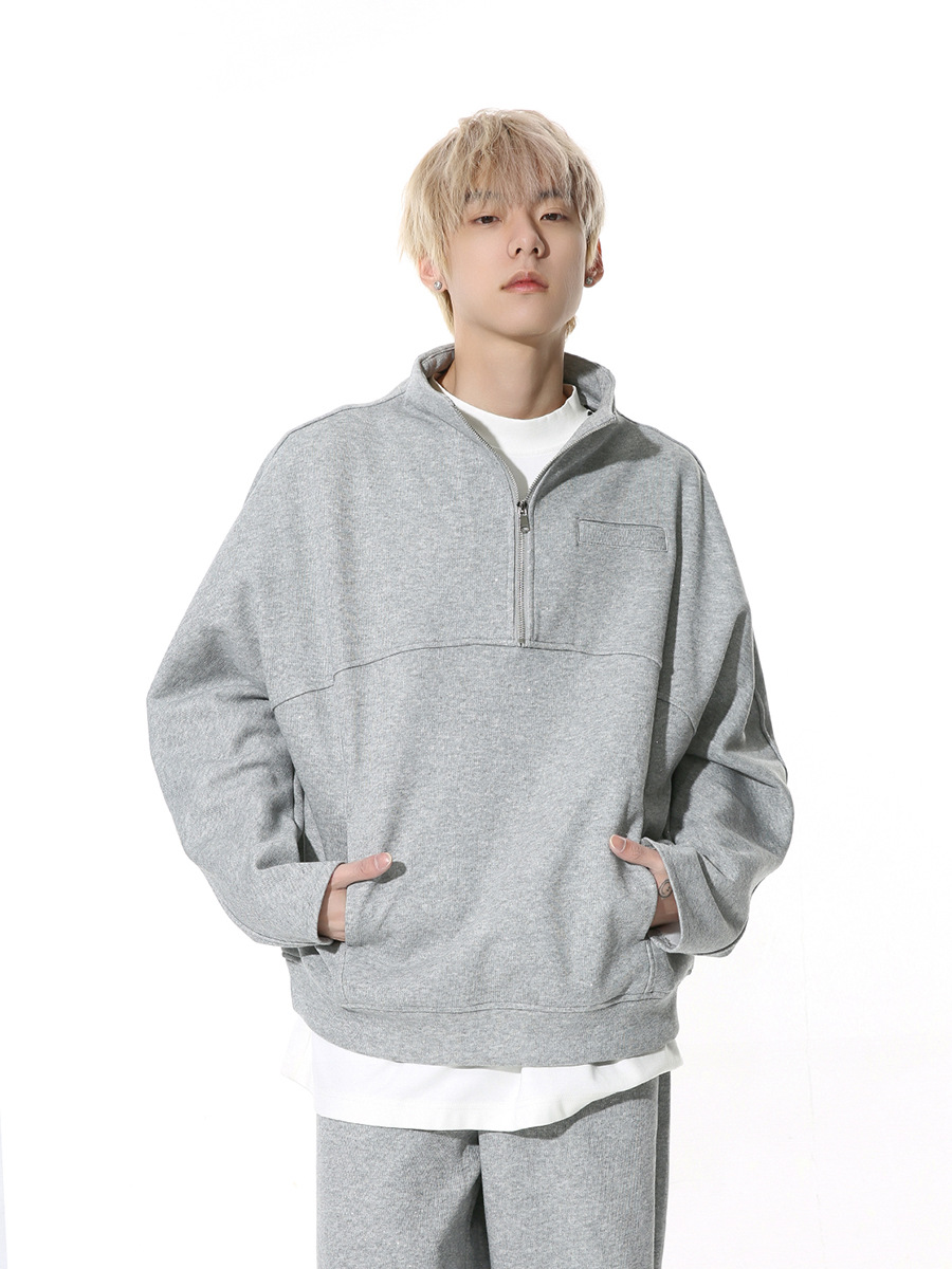 Mtlclothes ropa de Hombre | 2024 primavera nuevos deportes estilo casual media cremallera diseño suéter traje