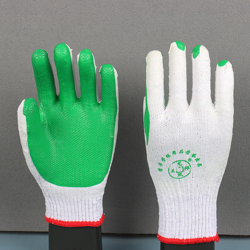 橡膠加厚膠片手套塗膠防滑建築工地帶膠手套搬運勞保手套批發廠家