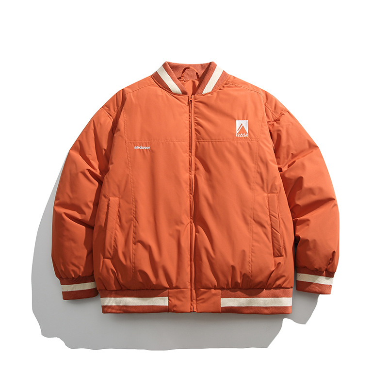 Yidao Vintage Winter Casual Thickened Solid Color Down Jacket Personality Couple Stand Collar Cardigan Warm Down Jacket