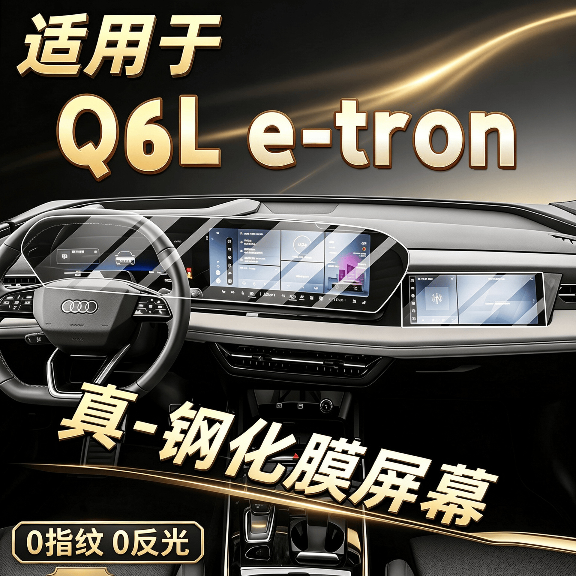 Suitable for 26 Audi Q6Le-tron models, screen tempered film, A6L interior protective film, decorative center console car interior film