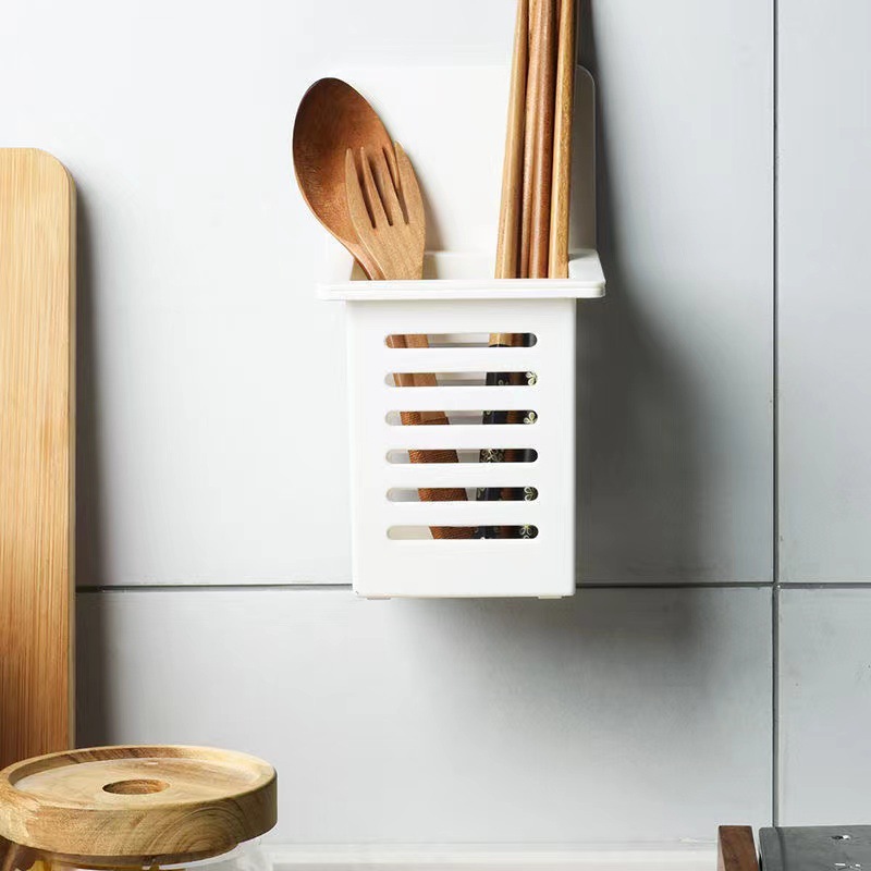 A5L Wall-Mounted Home Multi-Functional Kitchen Simple Drainage Chopstick Holder Restaurant No-Drill Storage Box for Organization and Storage
