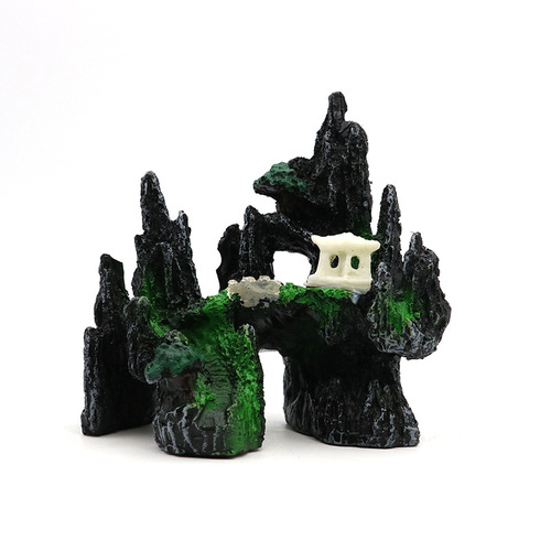 Fish tank landscaping rockery flocking ornamental rockery simulation resin craft aquarium decorative rock ornaments