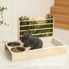 現物木製ウサギ給餌器小鳥動物給餌器屋外リス給餌器ピクニックテーブル小型ペット