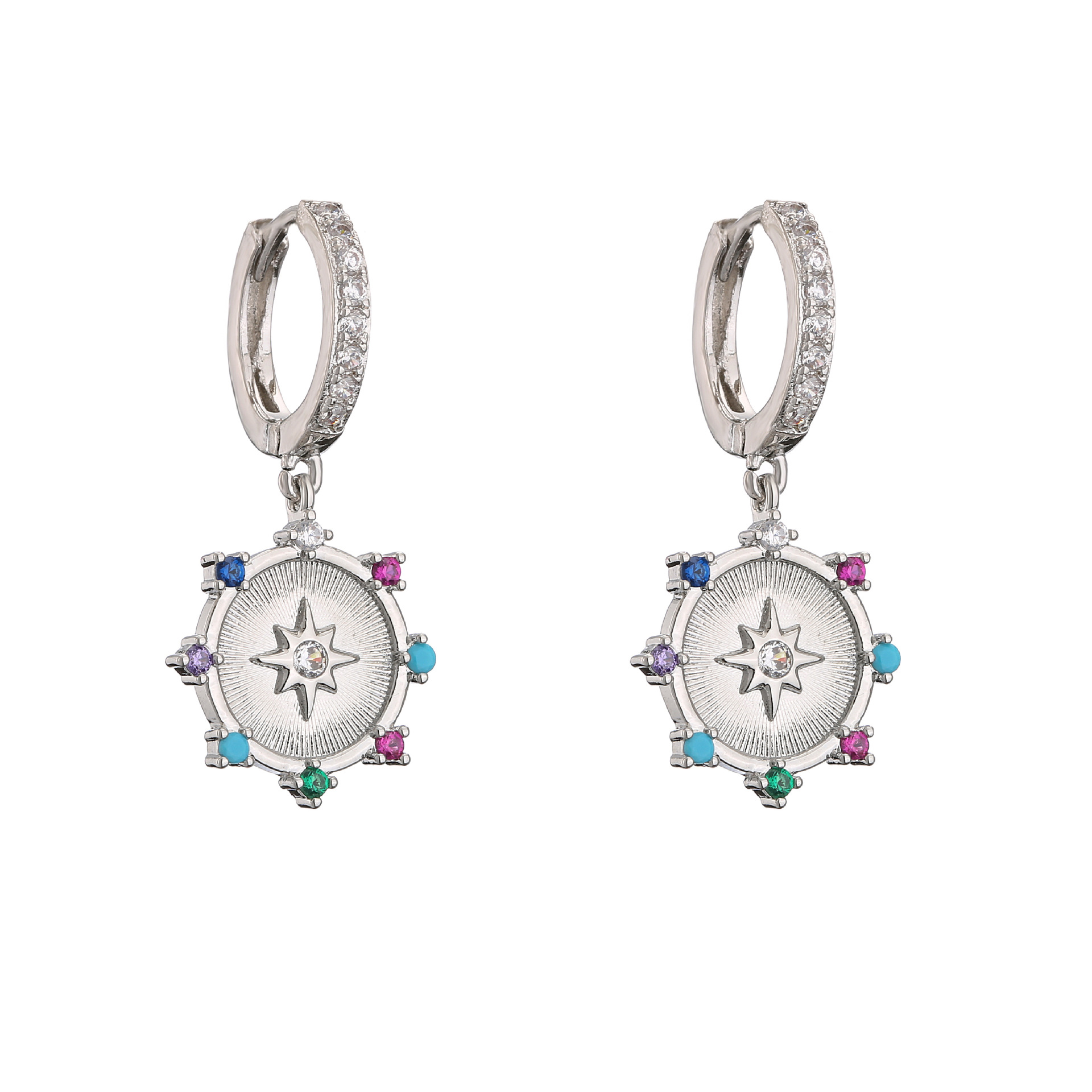 10g Weight Zircon Inlay Material Earrings Classification Wedding, Birthday Occasion Copper Material Geometric Pattern Women'S Gender Plating Design Fashion Style Fashion Geometric Plating Copper Zircon Earrings 12